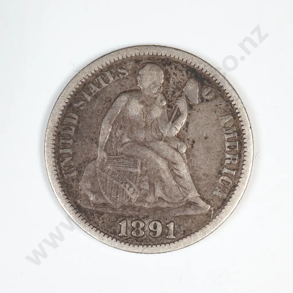 1891 Seated Liberty Dime Image 1++