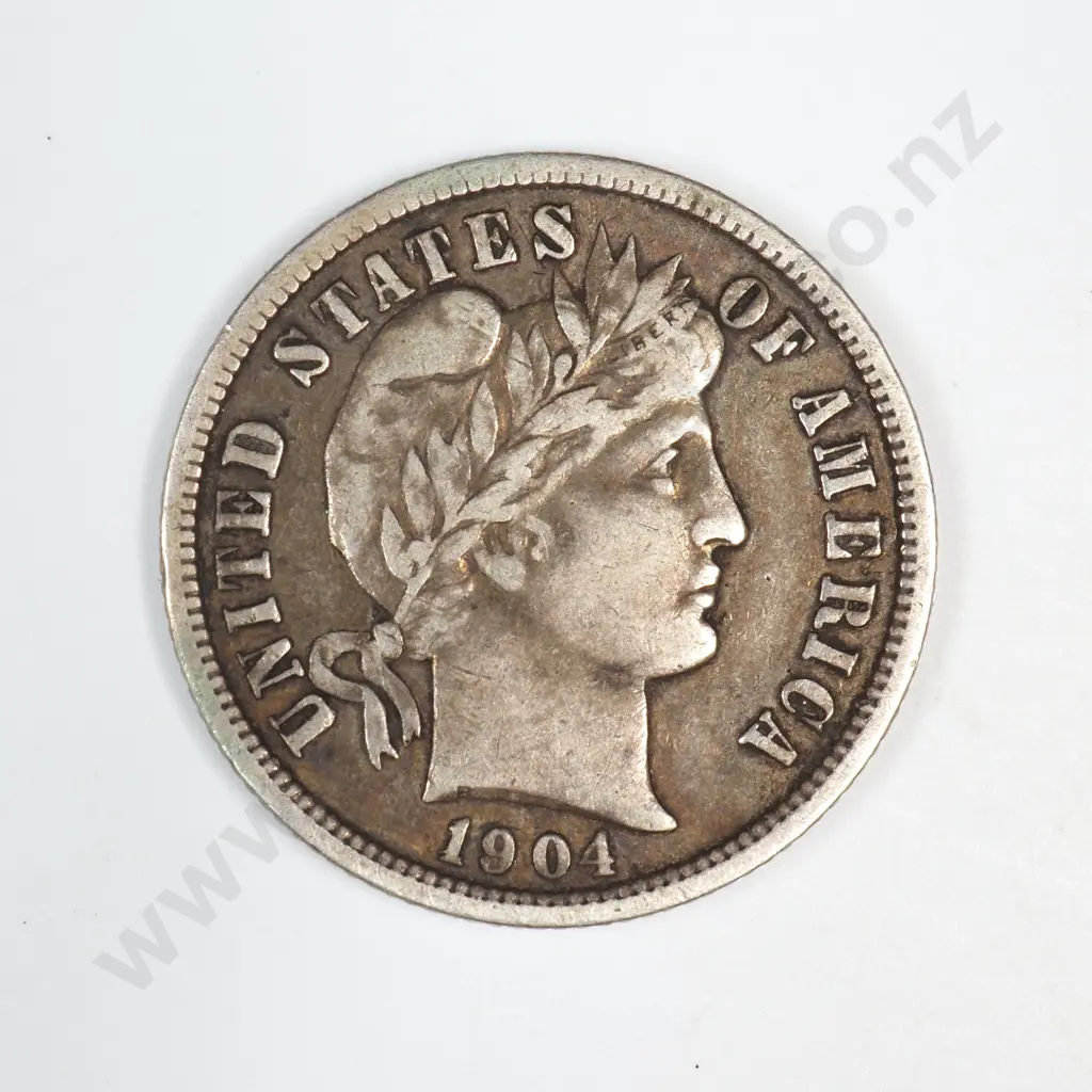 1904 Barber Dime Image 1++