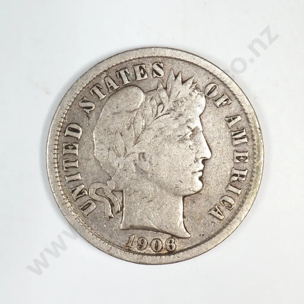 1906 Barber Dime Image 1++