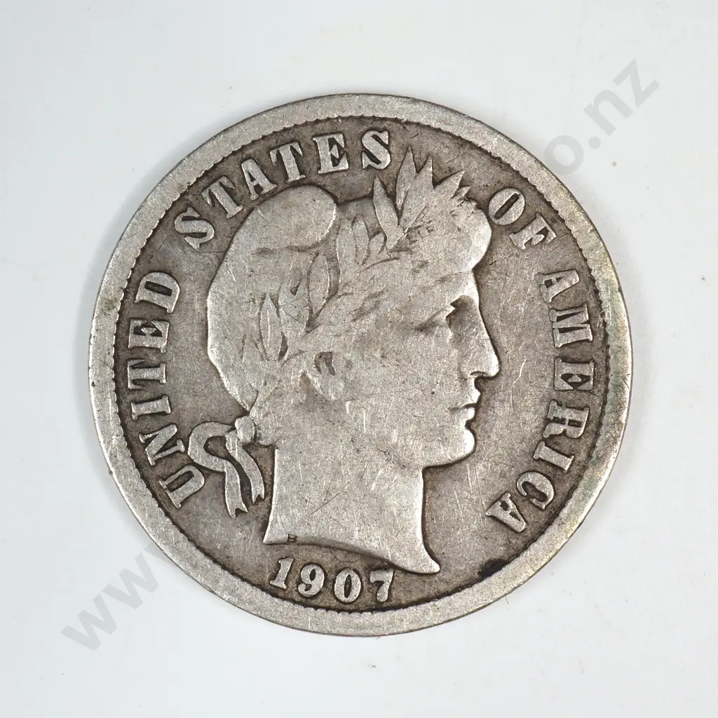 1907 Barber Dime Image 1++