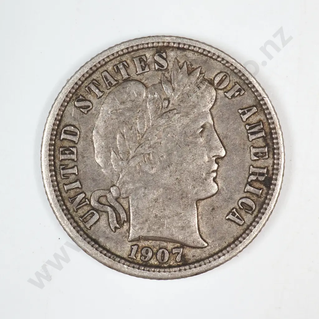 1907 S Barber Dime Image 1++