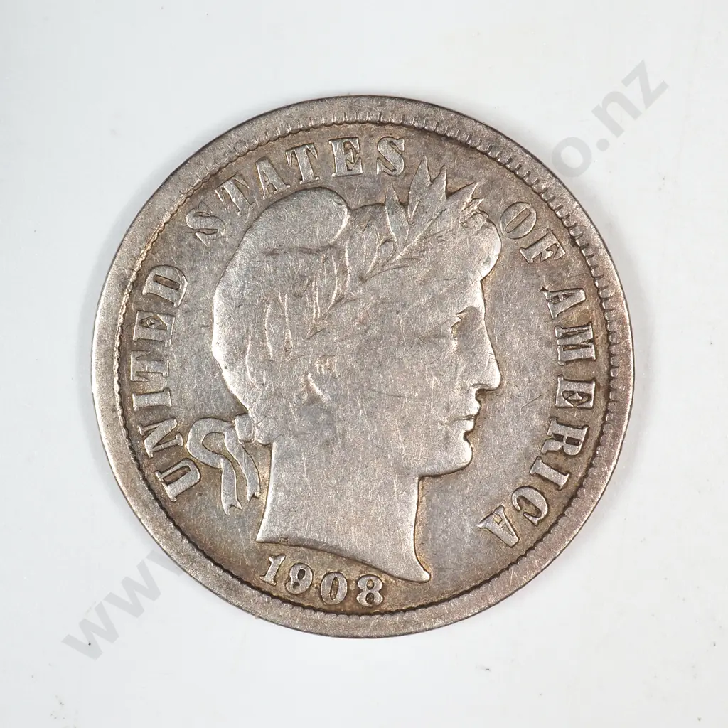 1908 Barber Dime Image 1++