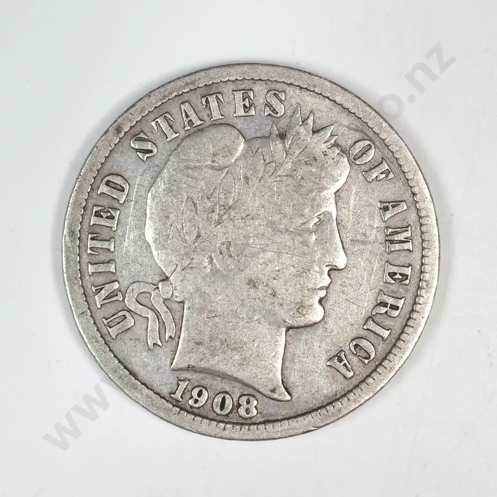 1908 S Barber Dime Image 1++