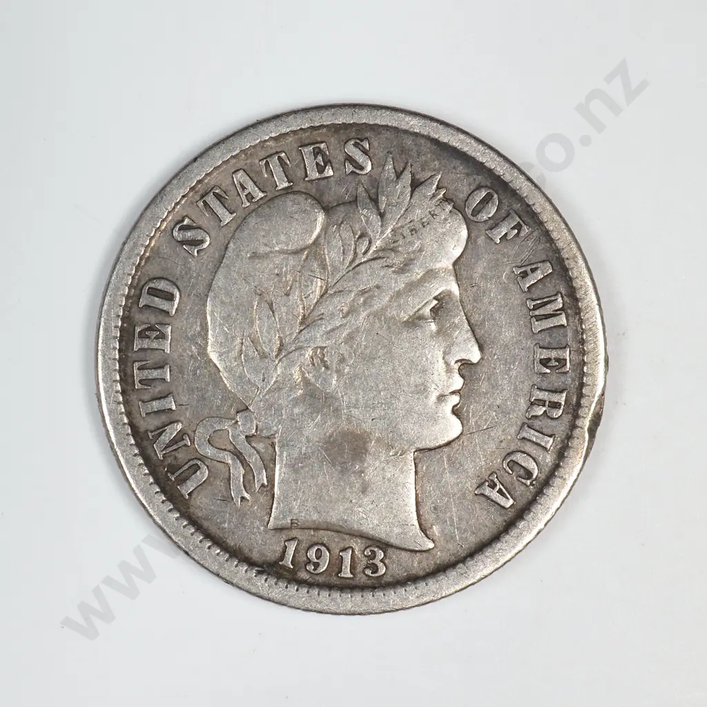 1913 Barber Dime Image 1++