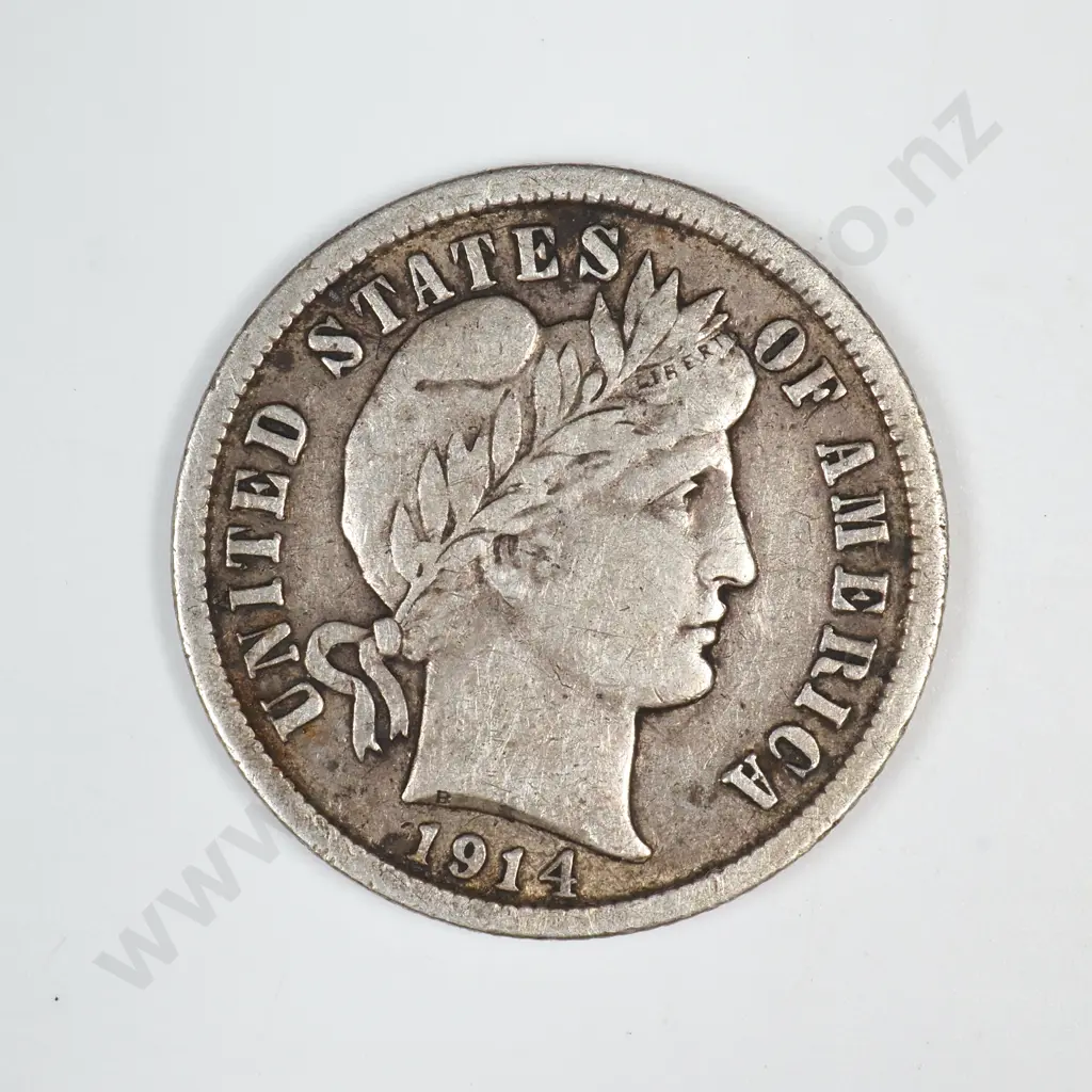1914 D Barber Dime Image 1++