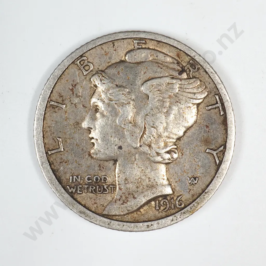 1916 S Mercury Dime Image 1++
