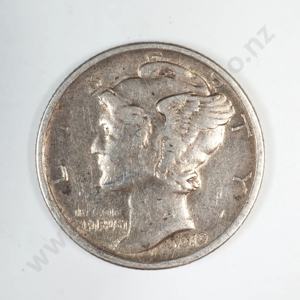 1919 S Mercury Dime Image 1++