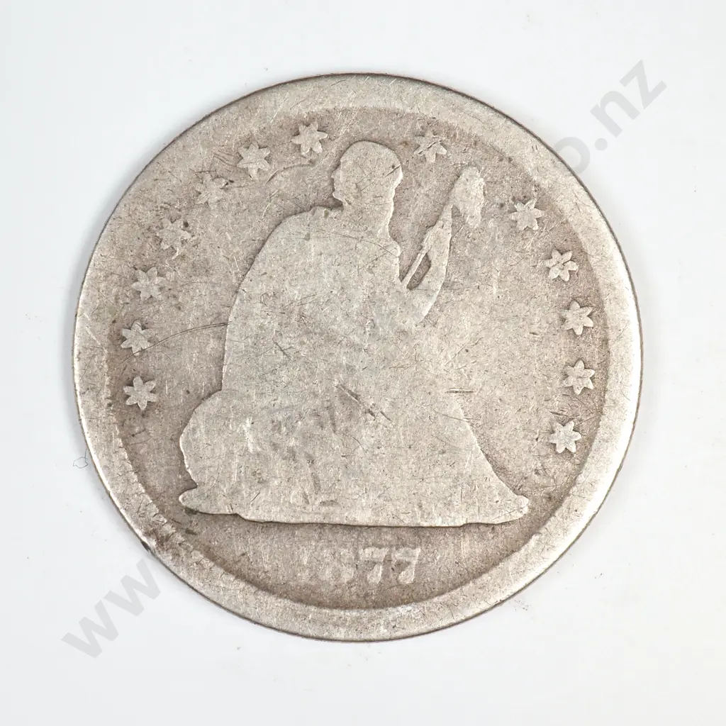 1877 S Seated Liberty Quarter Image 1++