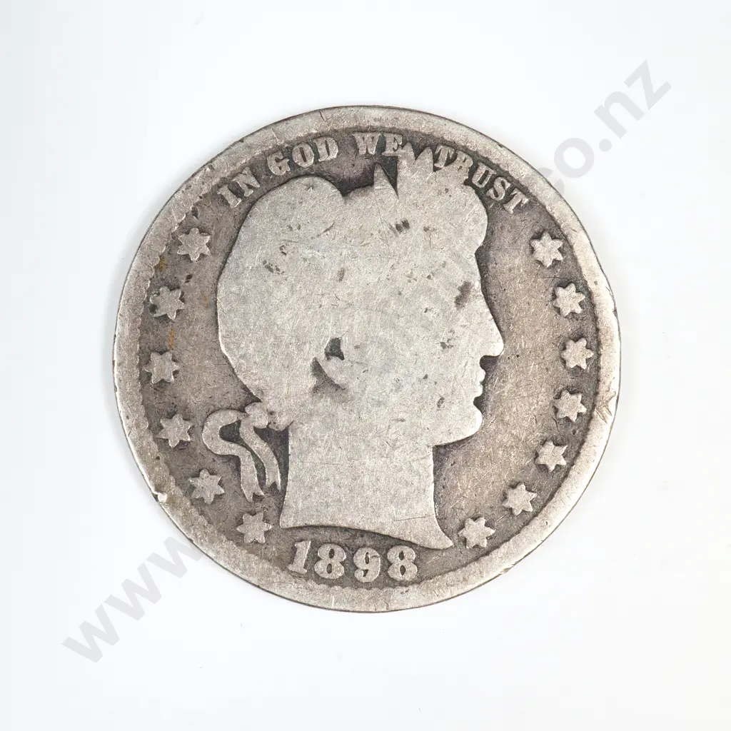 1898 O Barber Quarter Image 1++