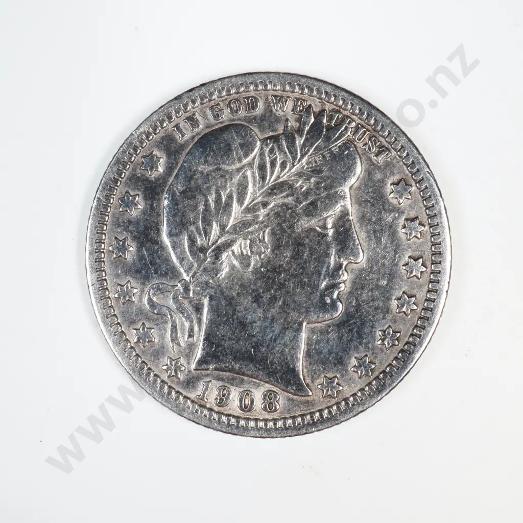 1908 Barber Quarter Image 1++