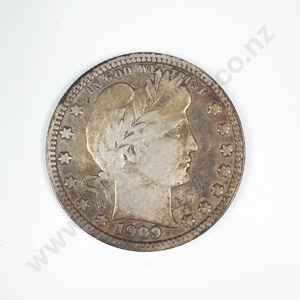 1909 D Barber Quarter Image 1++