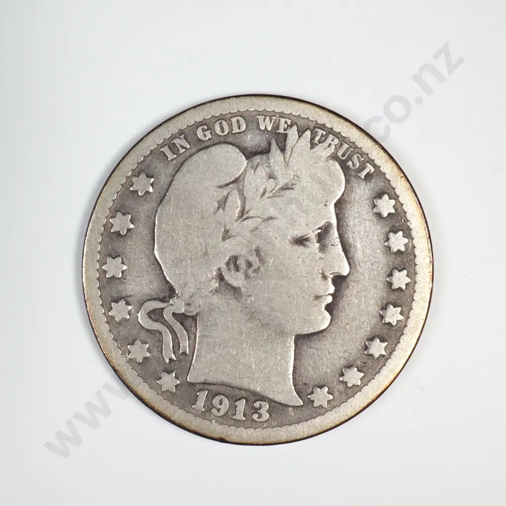 1913 D Barber Quarter Image 1++