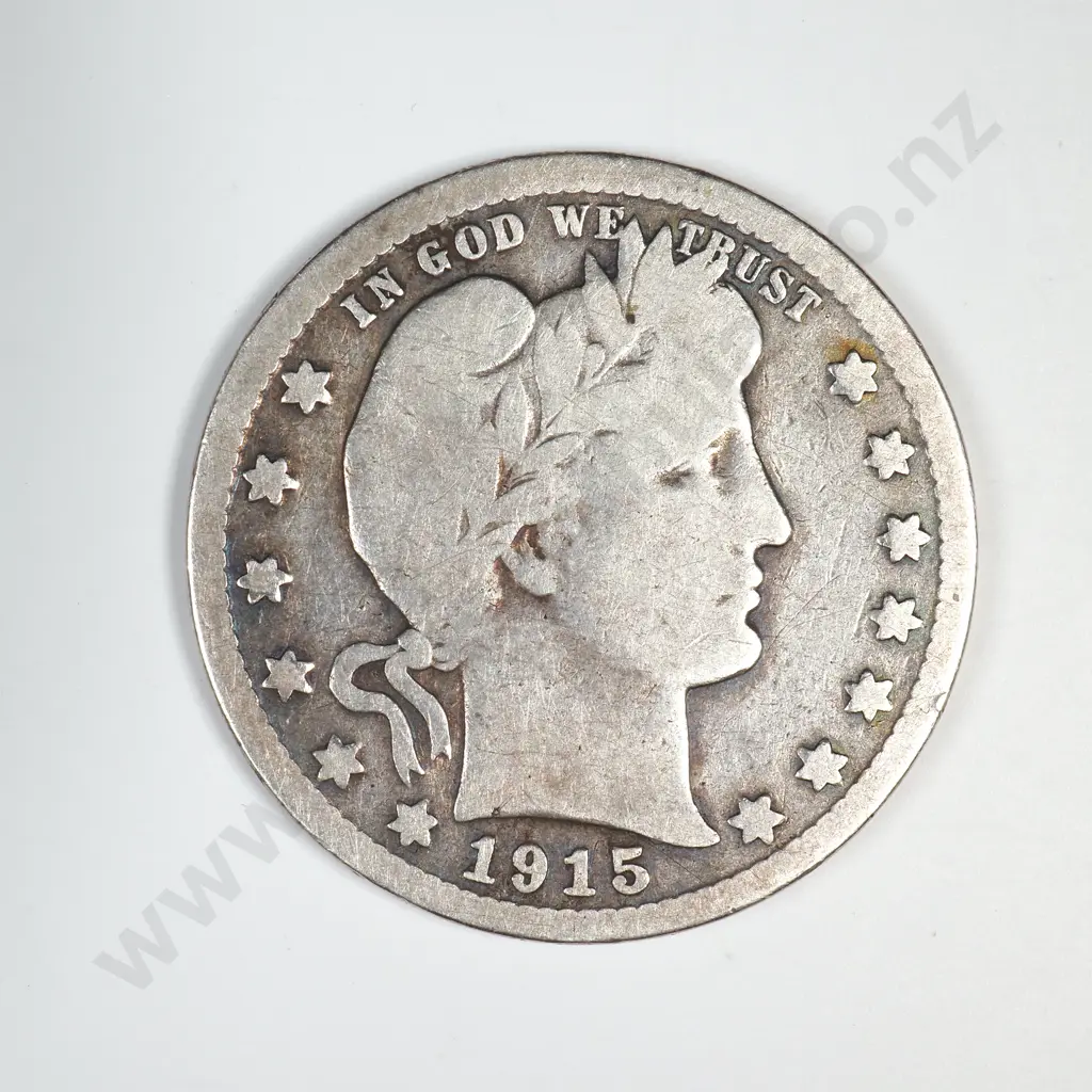 1915 D Barber Quarter Image 1++