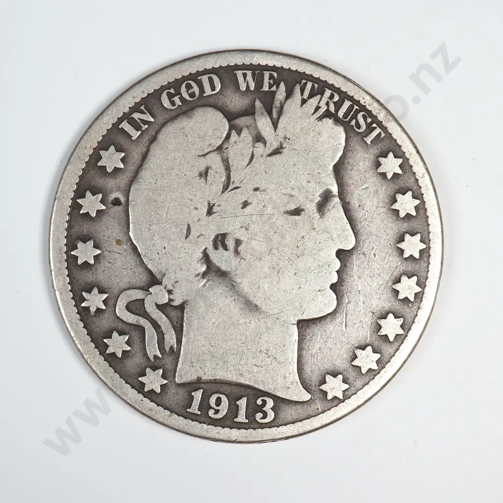 1913 S Barber Half Dollar Image 1++