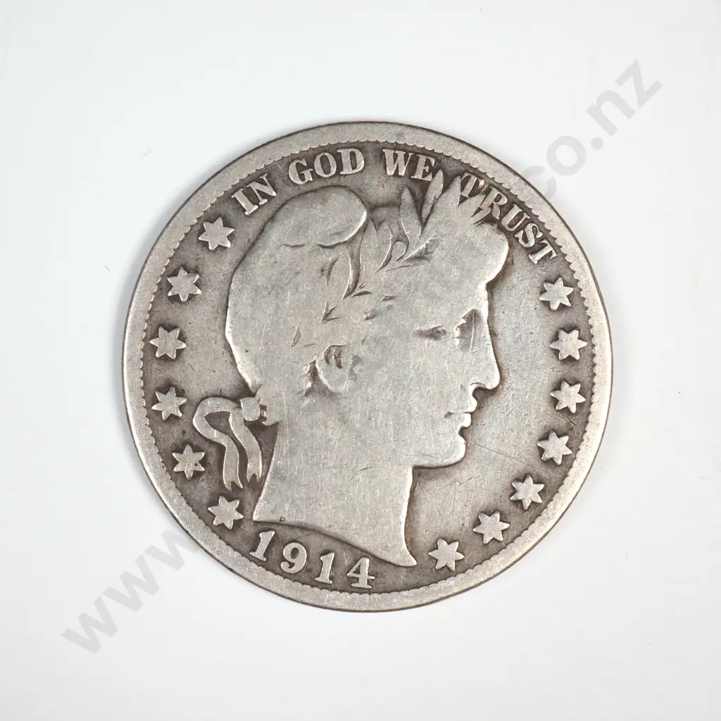 1914 S Barber Half Dollar Image 1++