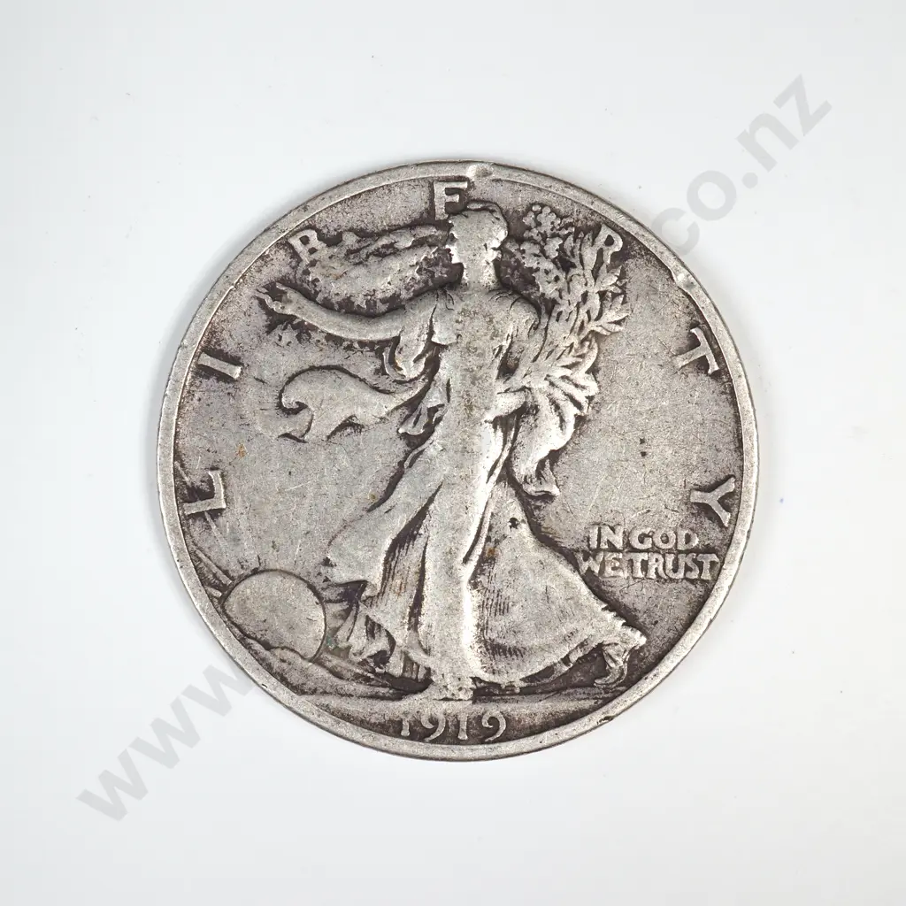 1919 S Walking Liberty Half Dollar Image 1++