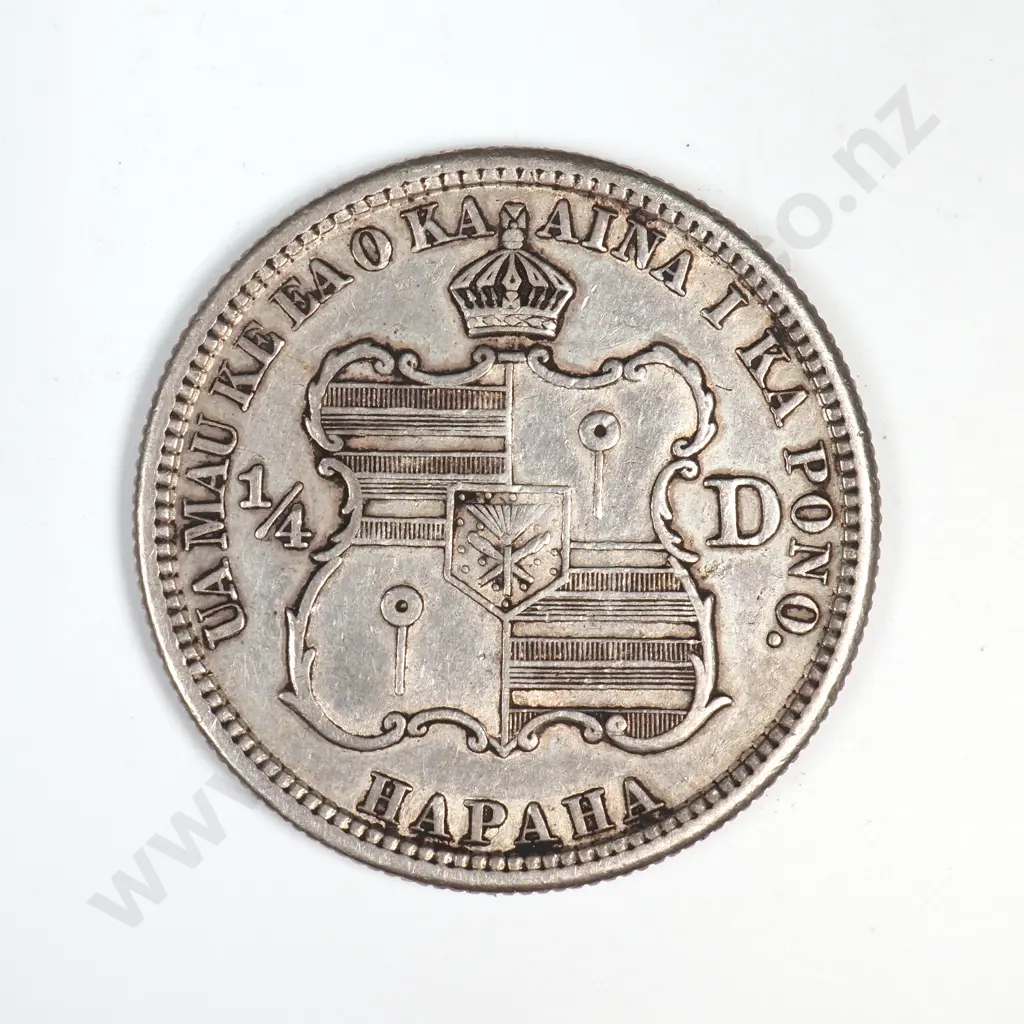 1883 Hawaii Quarter Dollar Image 1++