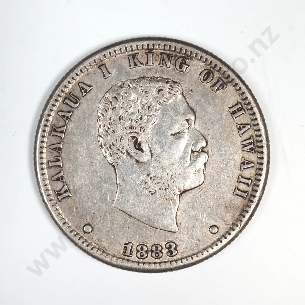 1883 Hawaii Quarter Dollar Image 1++