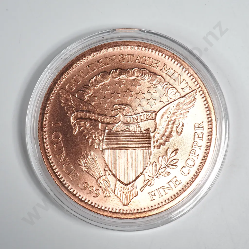 Golden State Mint 1 ounce .999 Fine Copper round proof Image 1++