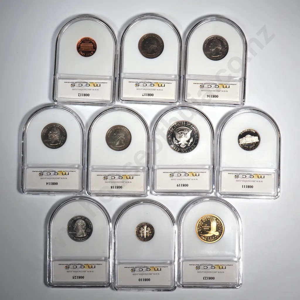 10 x M.C.C.S. graded and slabbed proof 70 DCAM 2003 S coins Image 1++