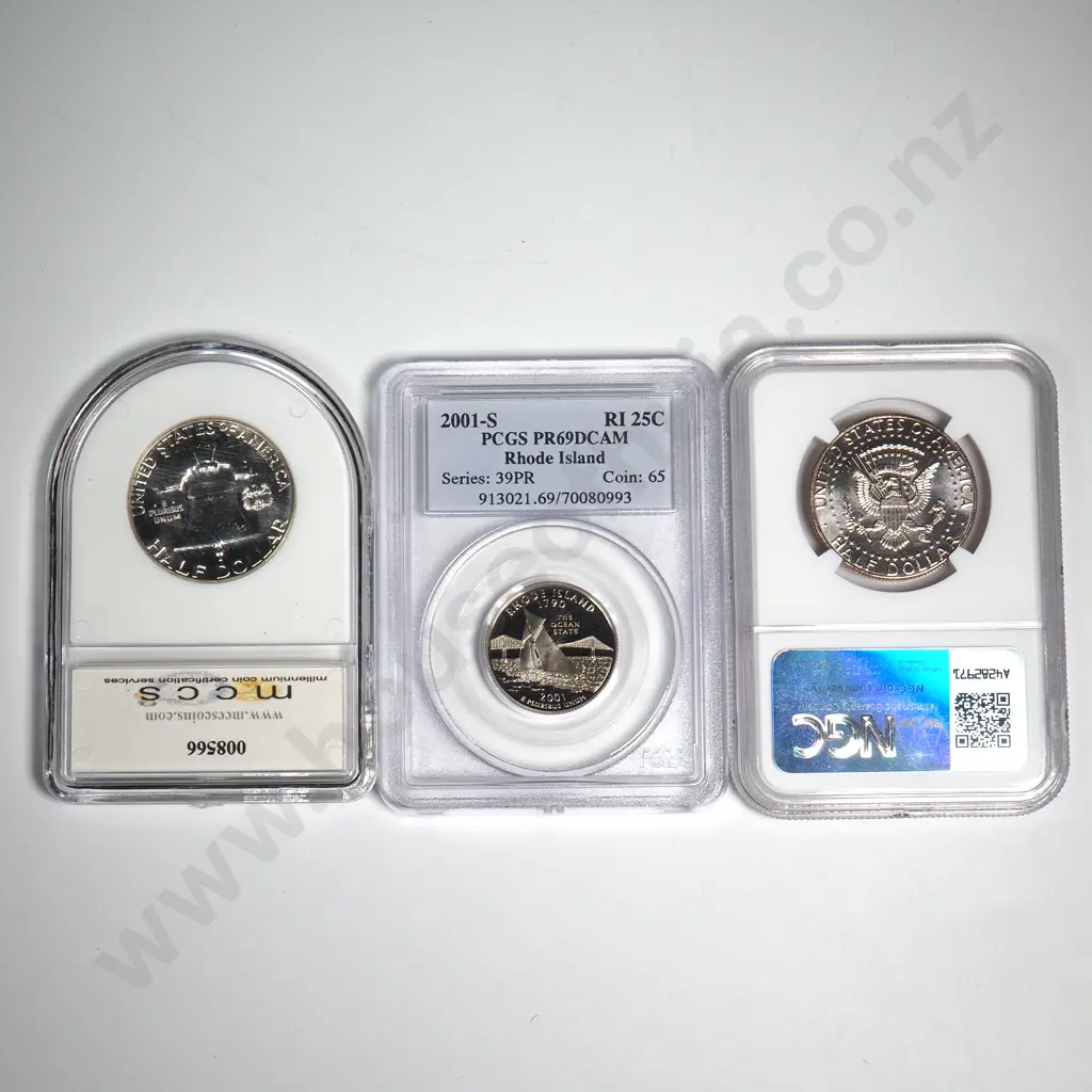 3 x graded and slabbed coins Image 1++