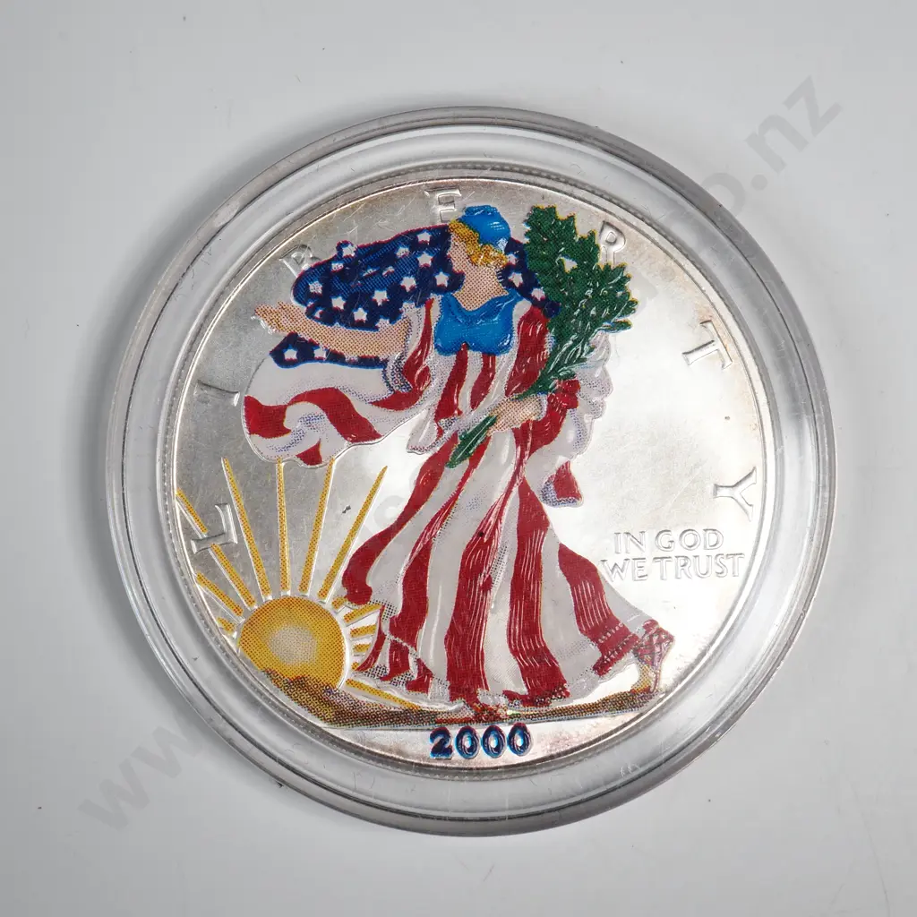 2000 Enamelled Uncirculated Silver Dollar Image 1++
