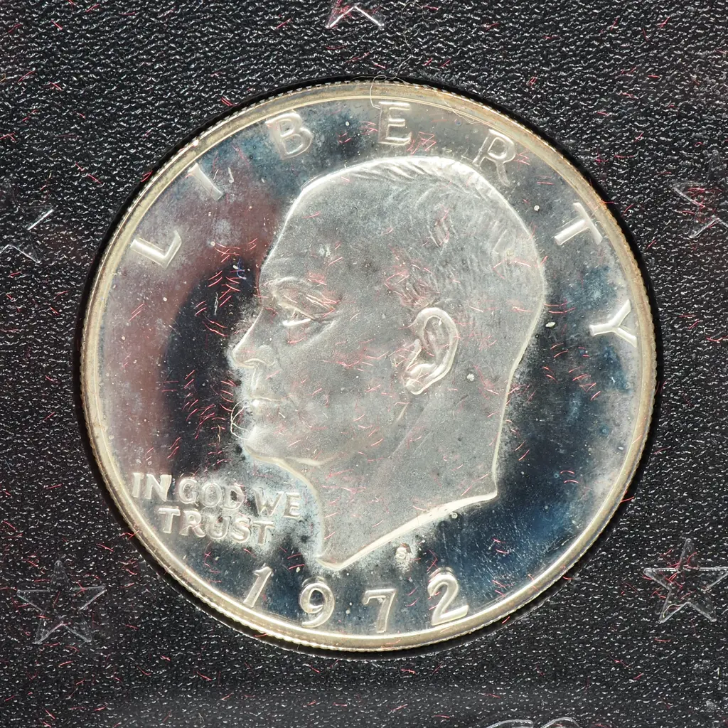 1972 Eisenhower Proof Silver Dollar Image 1++