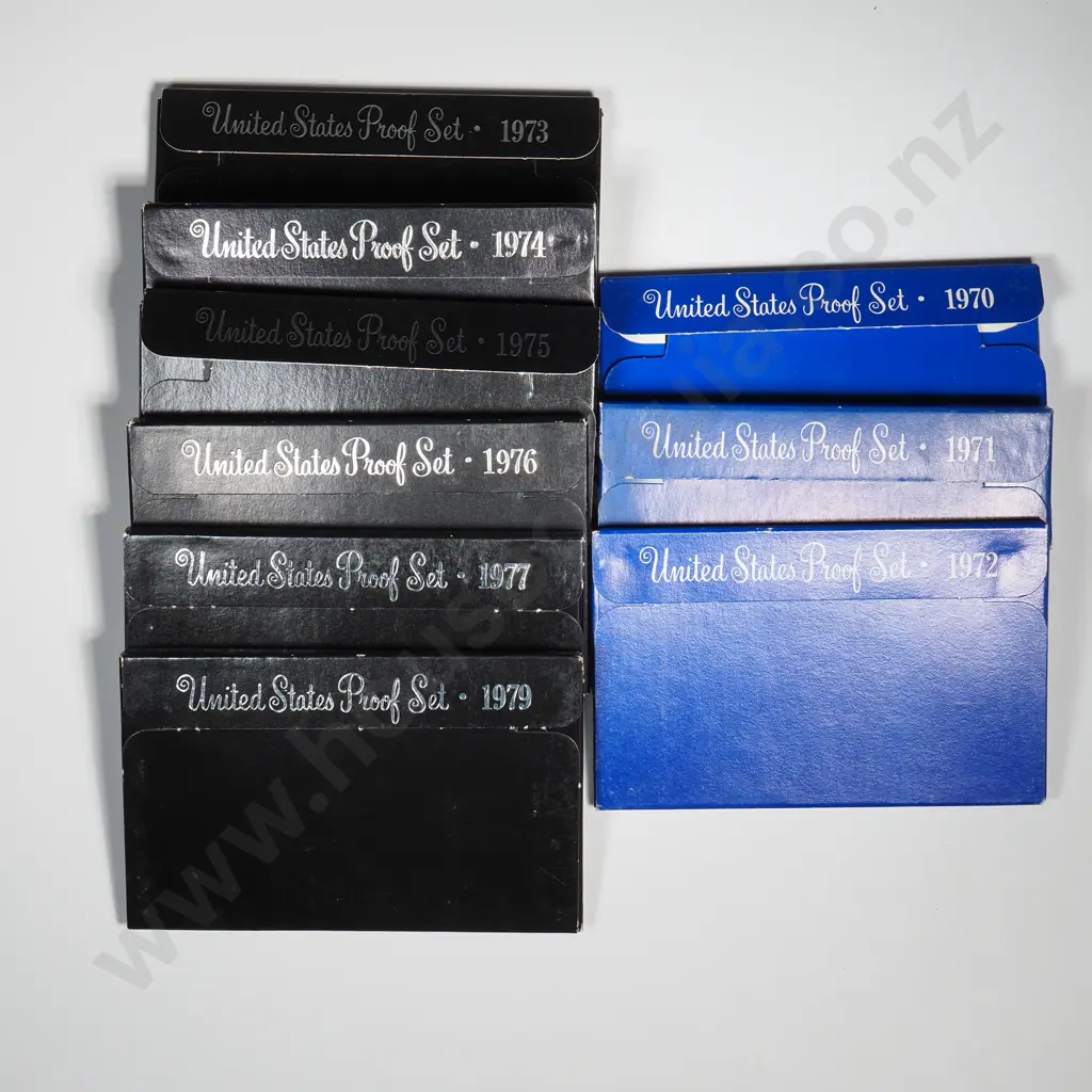 9 x Proof Sets 1970 to 1979 (missing 1978) Image 1++