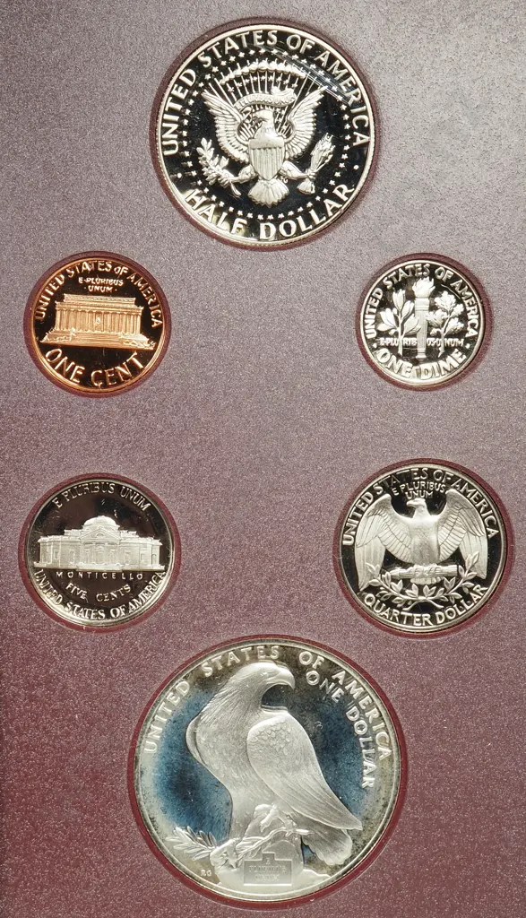 1984 Olympic Prestige Proof Set with Silver Dollar Image 1++