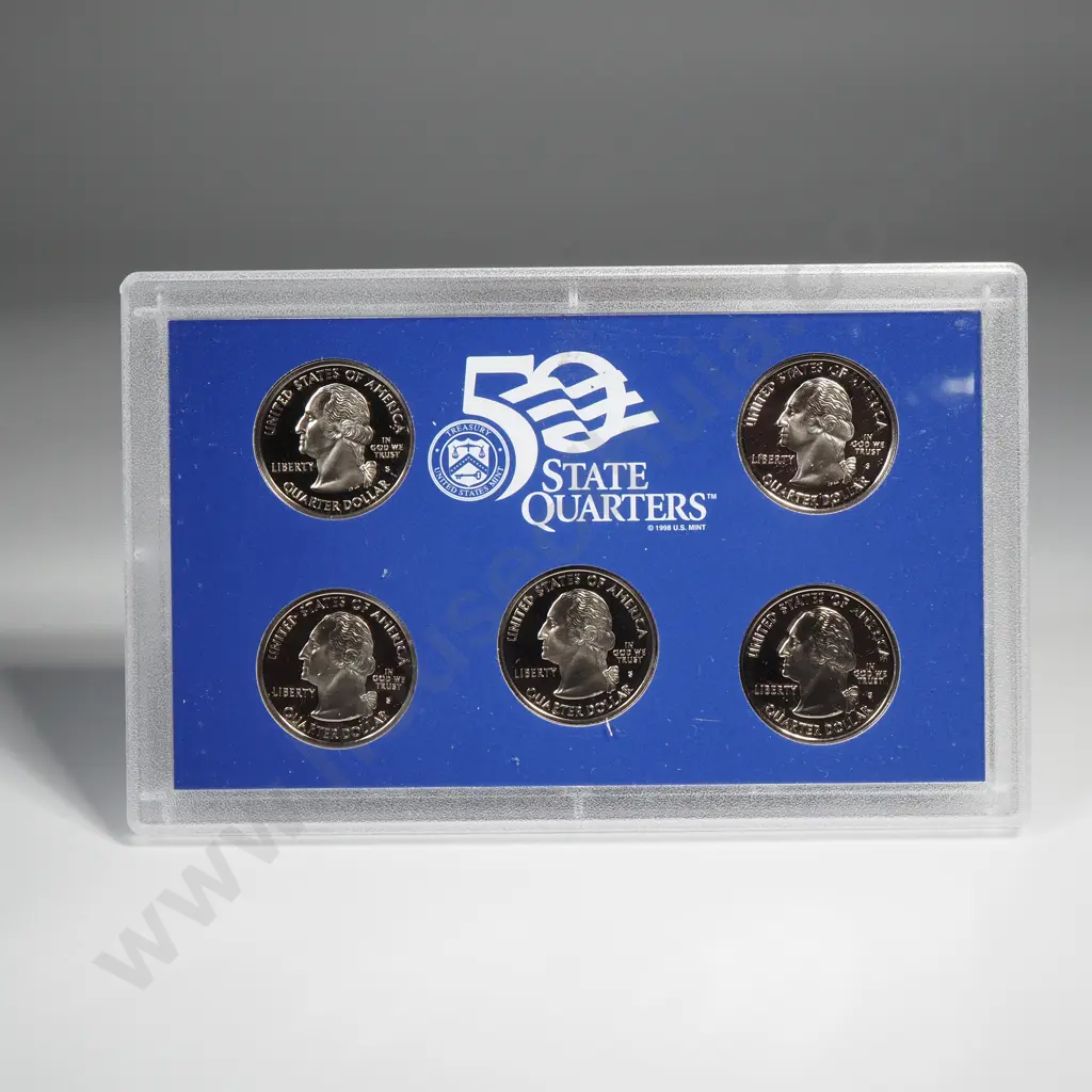 50 State Quarters Proof Sets 2002 & 2005 (5 coins in each) Image 1++