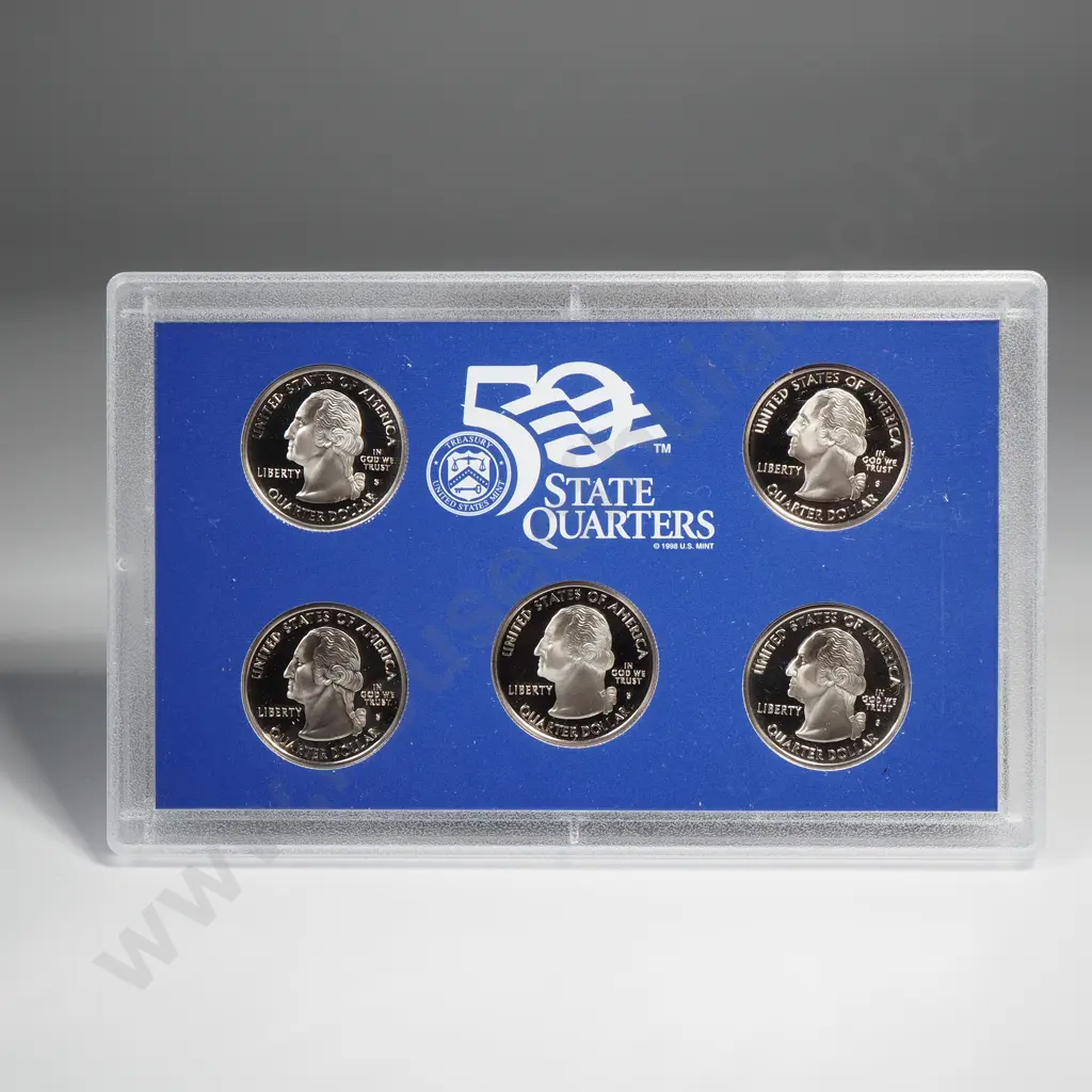 50 State Quarters Proof Sets 2002 & 2005 (5 coins in each) Image 1++