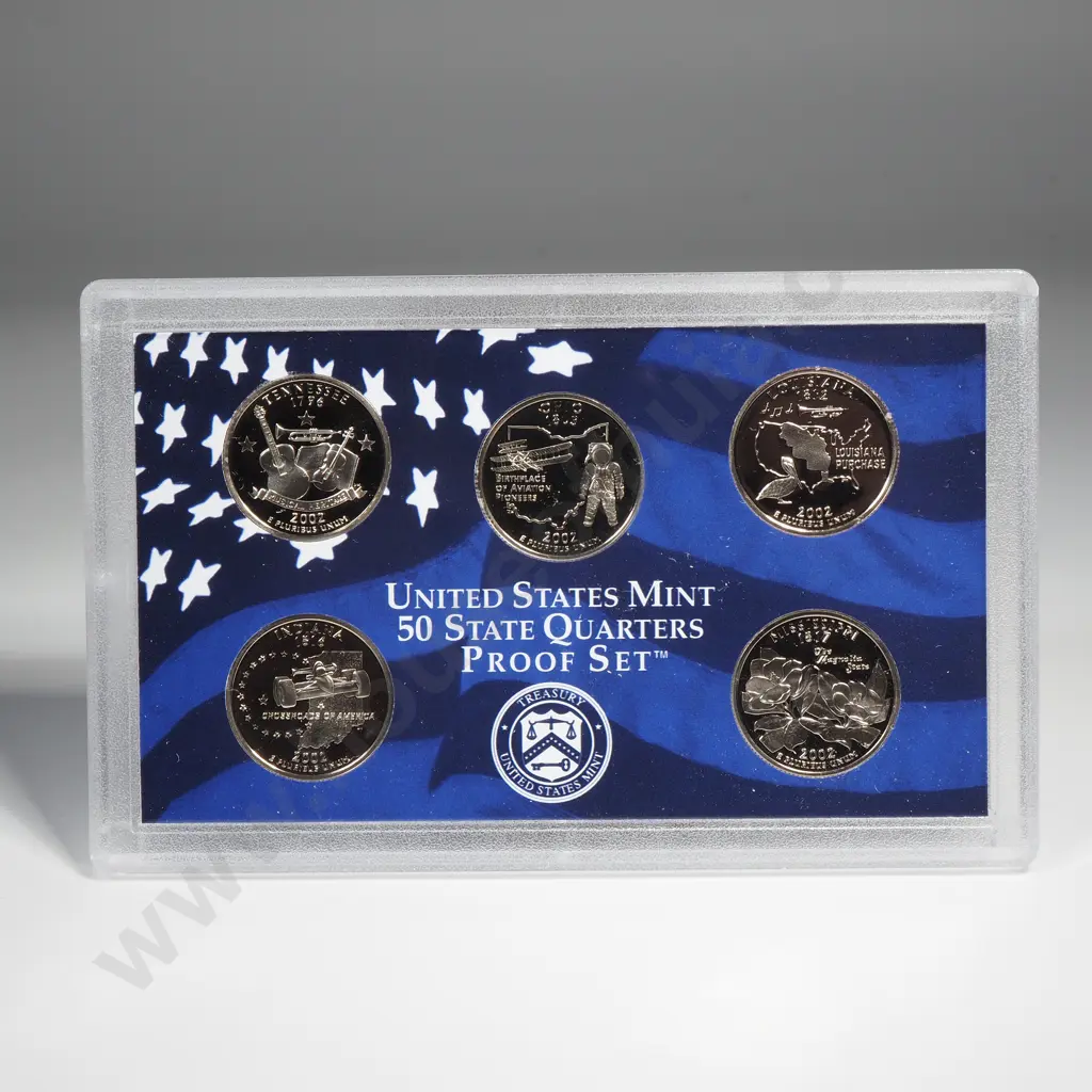 50 State Quarters Proof Sets 2002 & 2005 (5 coins in each) Image 1++