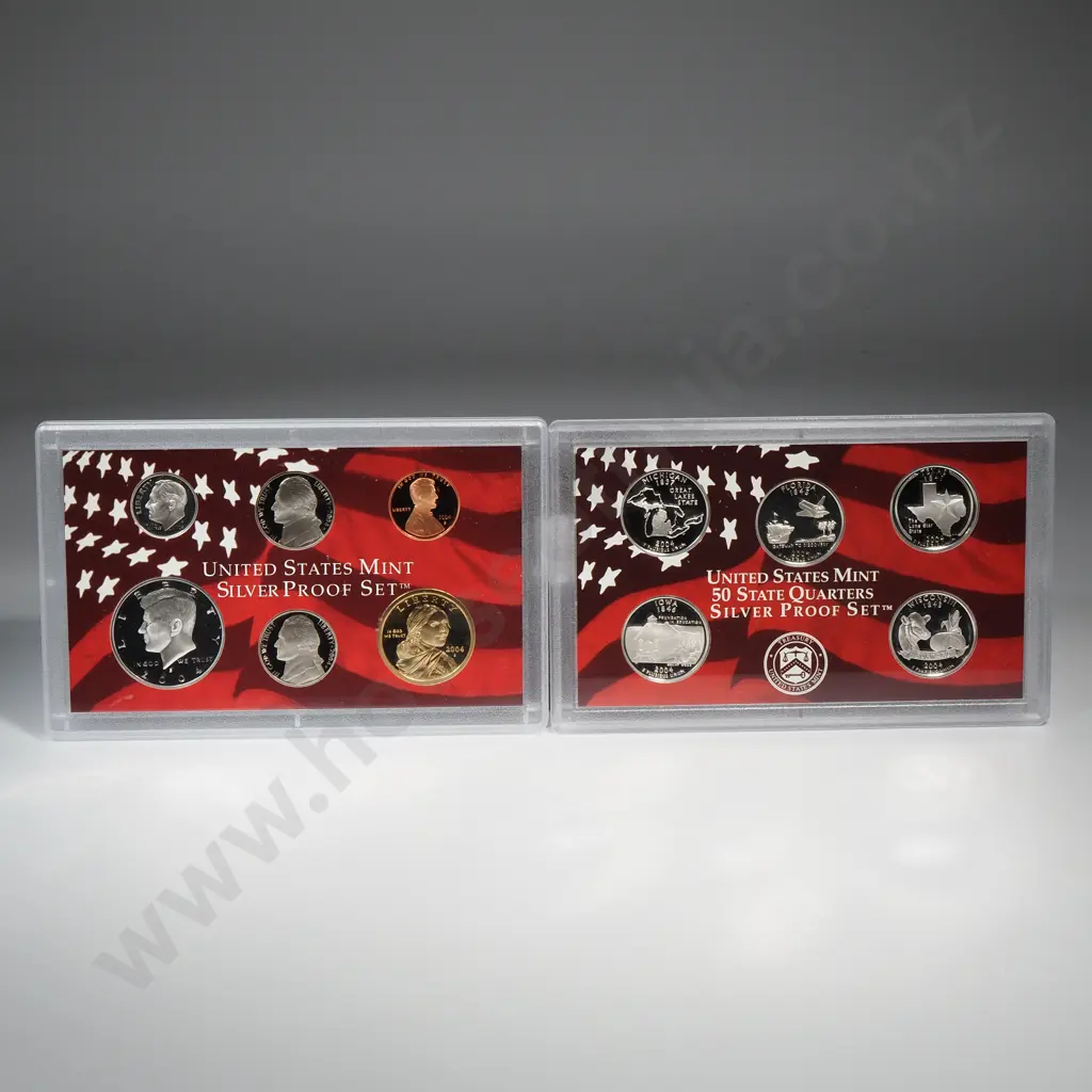 2004 Silver Proof Sets (Two sets, 11 coins) Image 1++