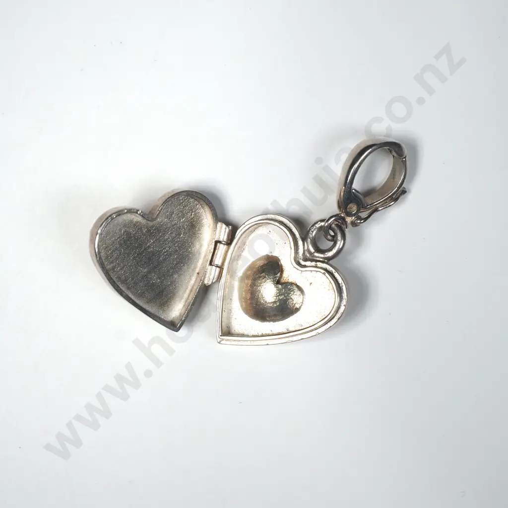 Handmade 9ct Gold & Sterling Silver Heart Locket Pendant Image 1++