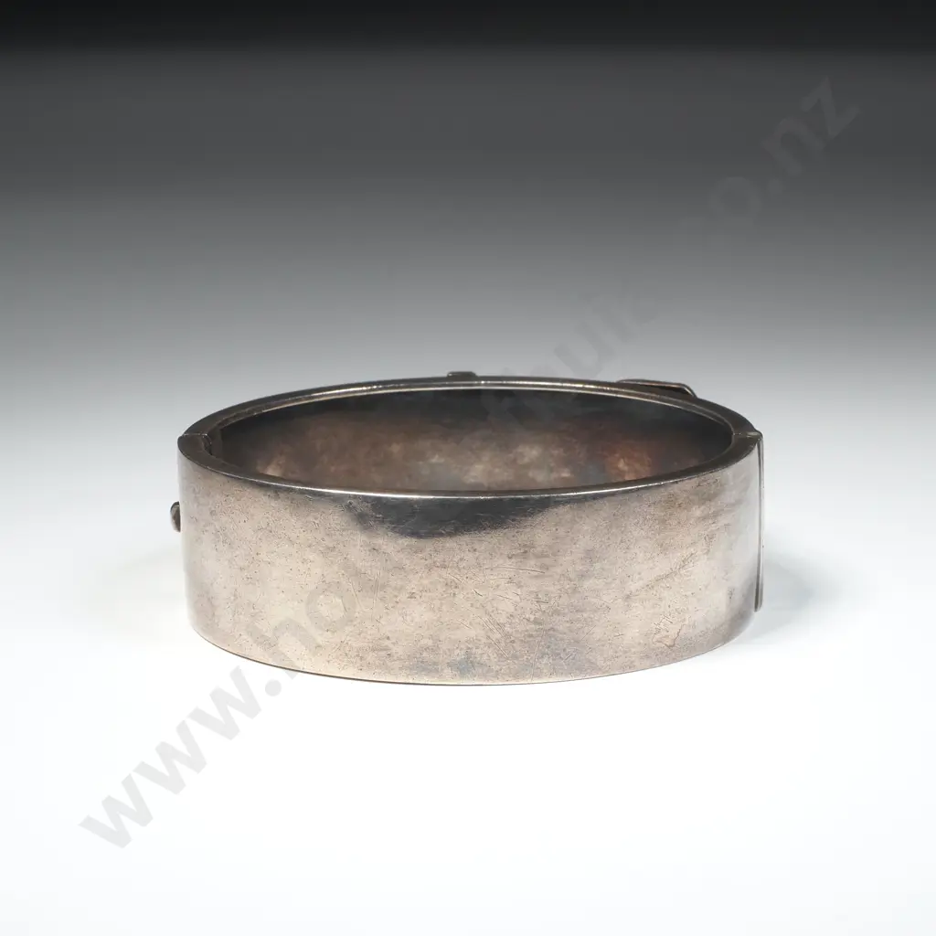 Antique Sterling Silver Hinged Buckle Bracelet Image 1++