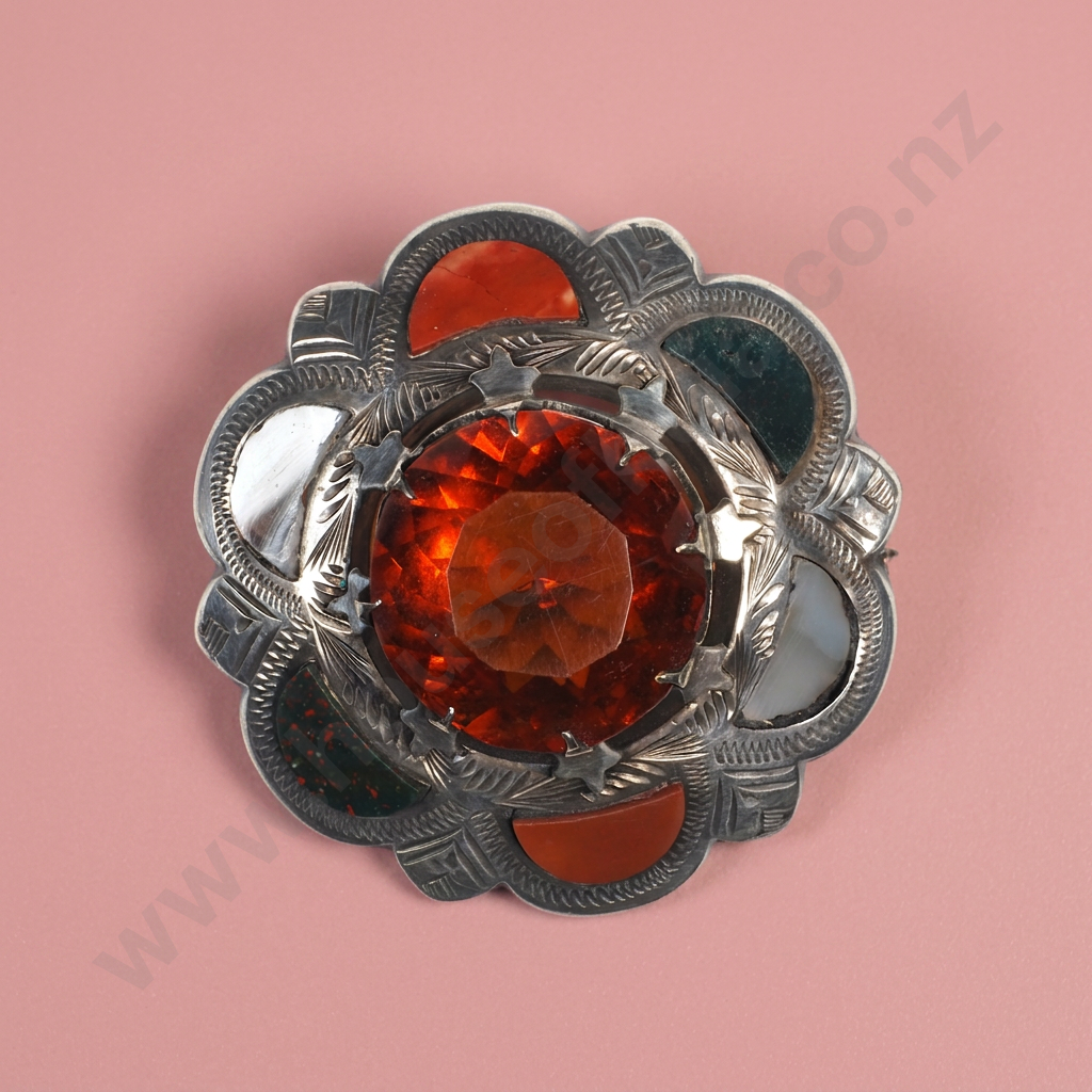 Antique Scottish Sterling Silver Brooch Image 1++
