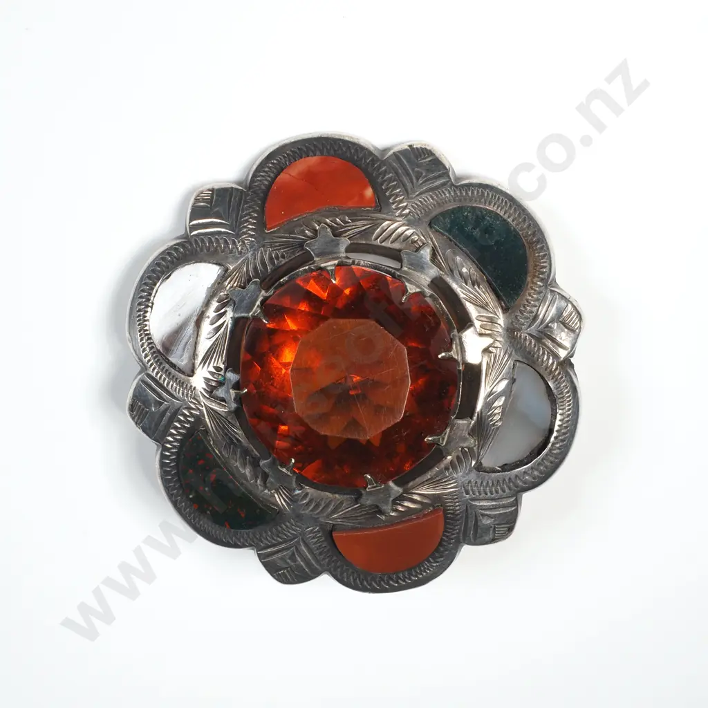 Antique Scottish Sterling Silver Brooch Image 1++