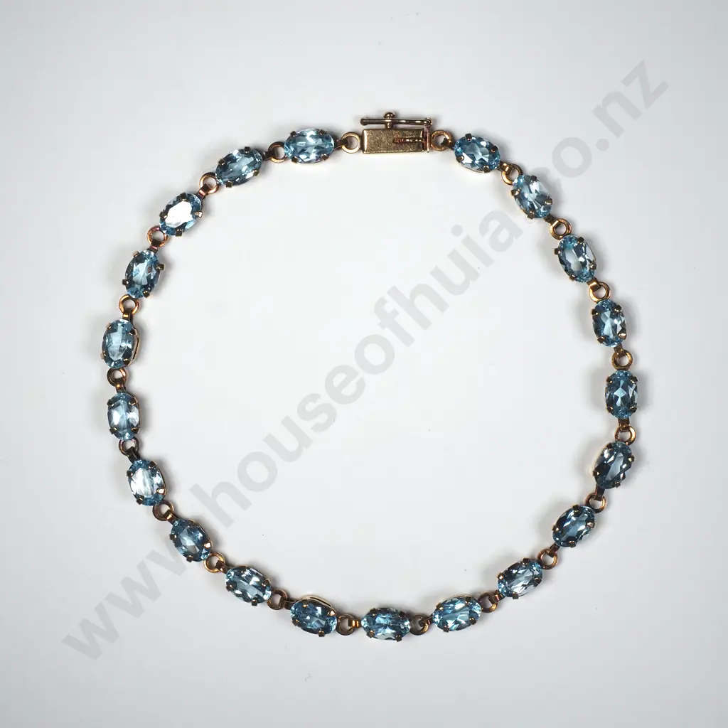 10ct Gold Blue Stone Bracelet Image 1++