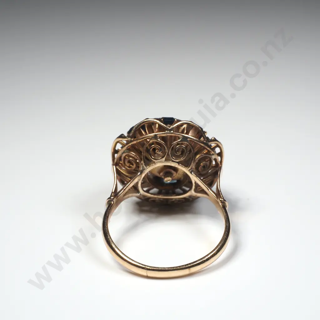 Vintage 18ct Gold Blue Stone Ring Image 1++