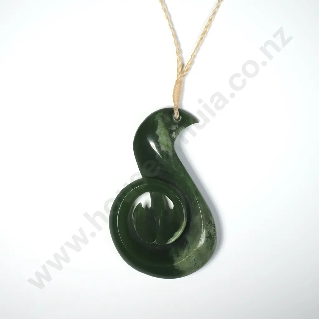 Marsden Whales Tail Pendant Flower Pounamu Image 1++
