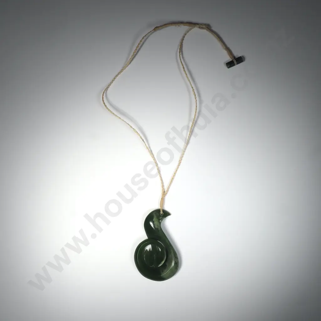 Marsden Whales Tail Pendant Flower Pounamu Image 1++