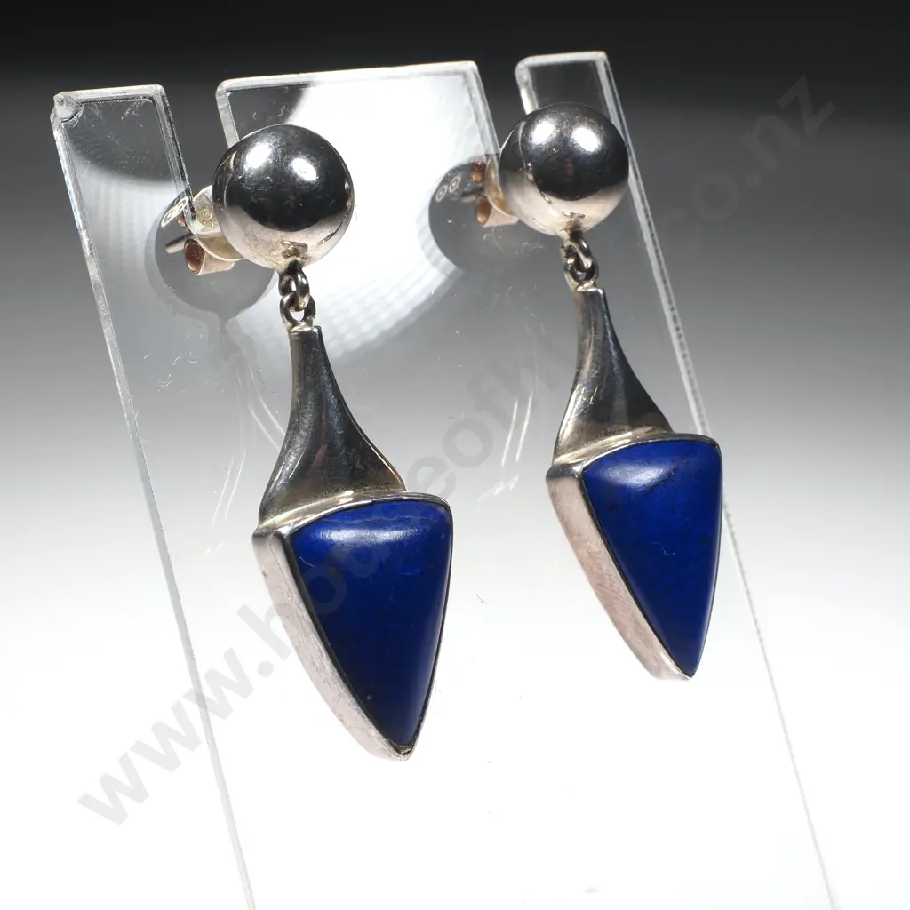 Sterling Silver Lapis Lazuli Earrings Image 1++