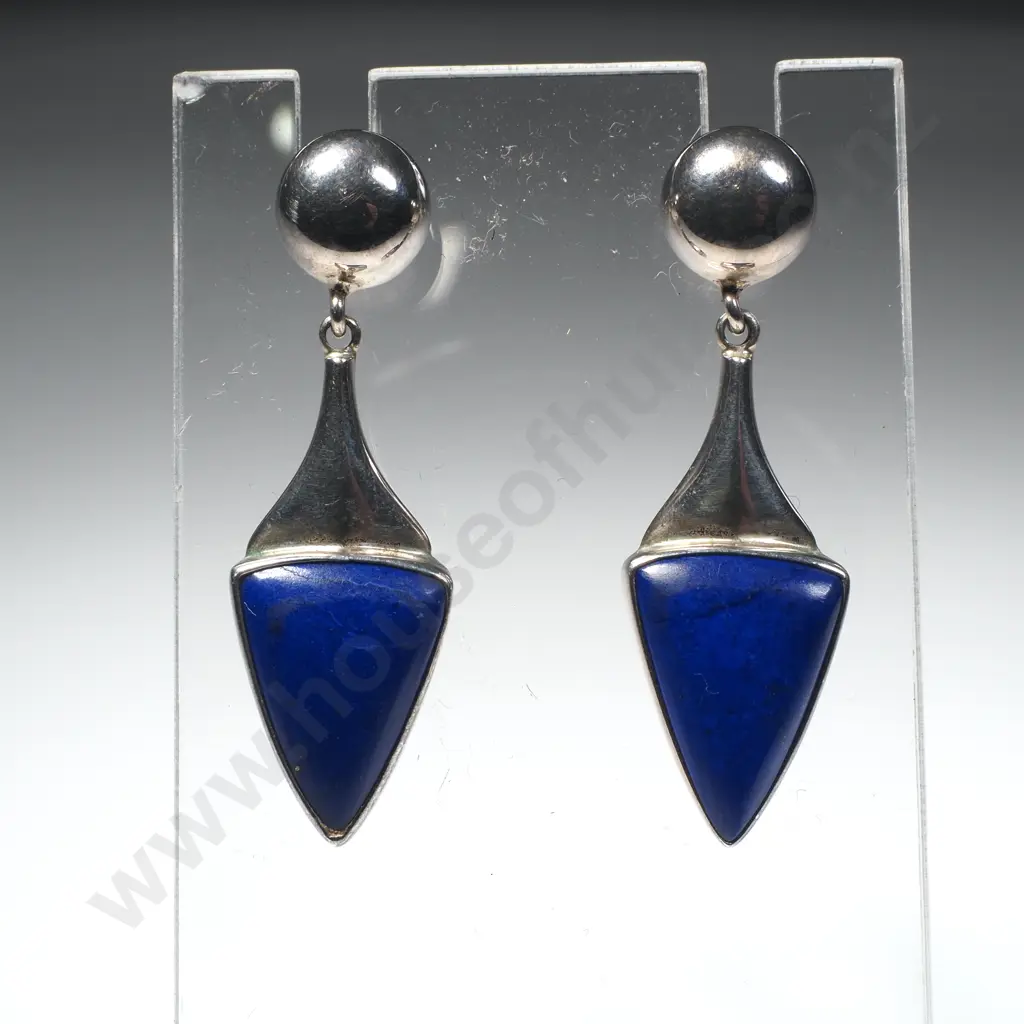 Sterling Silver Lapis Lazuli Earrings Image 1++