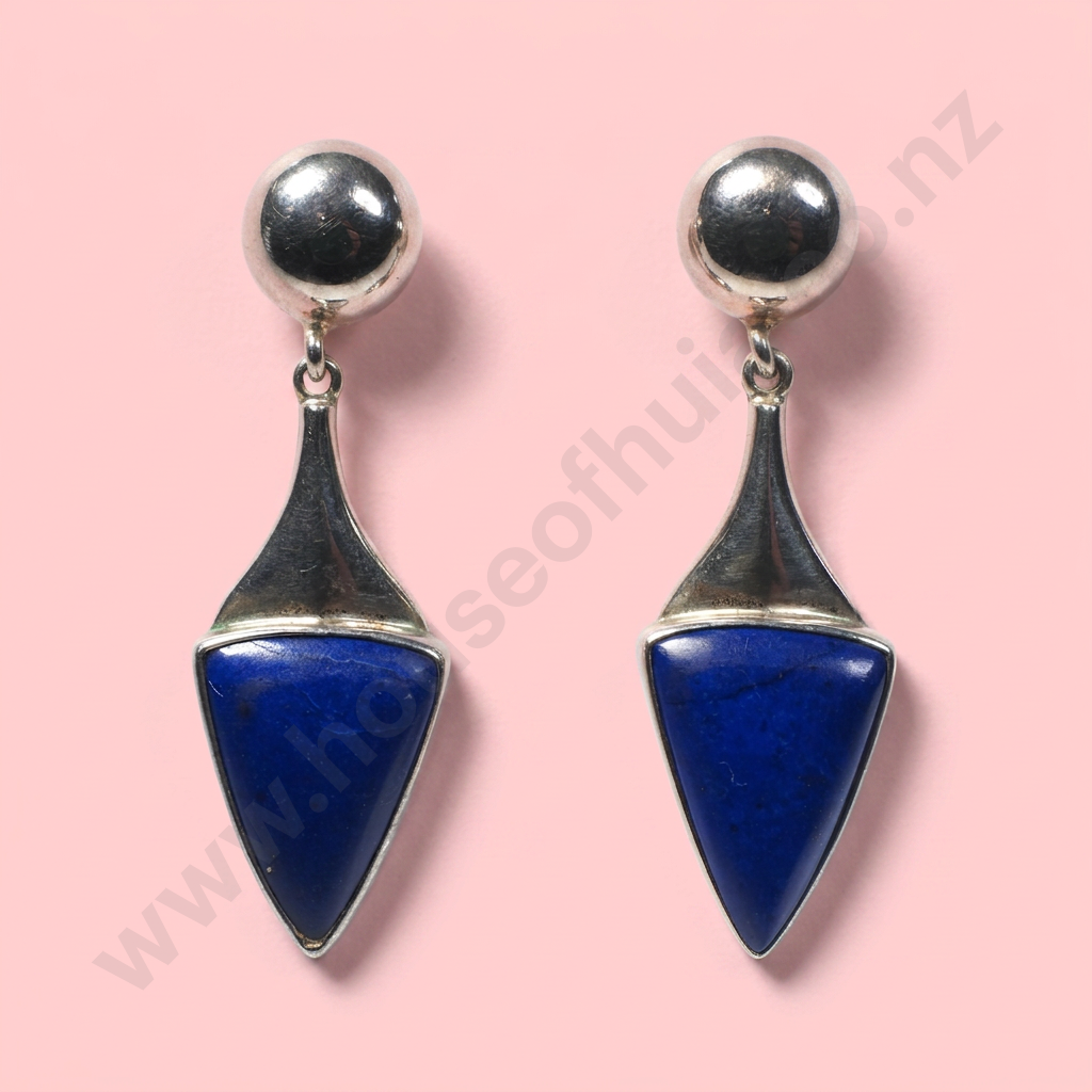 Sterling Silver Lapis Lazuli Earrings Image 1++