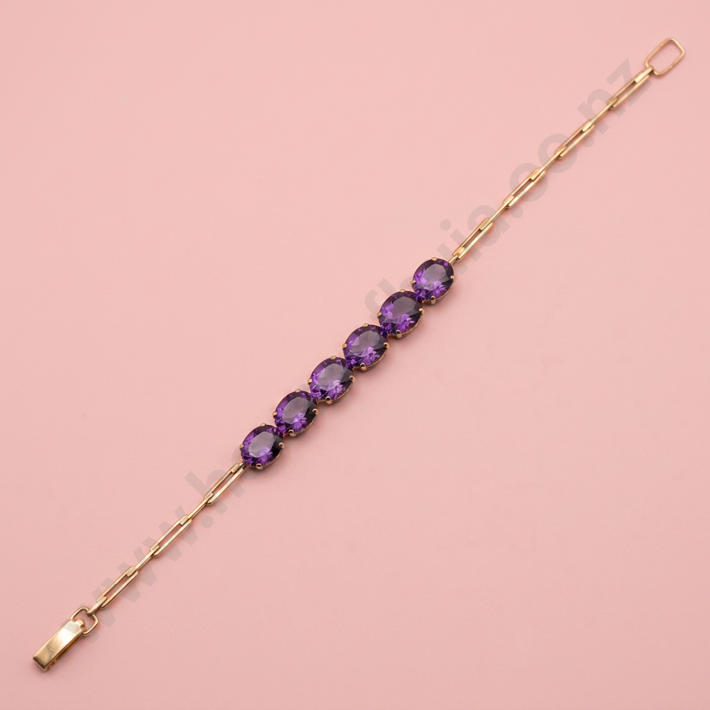 Impressive 14ct Gold Alexandrite Bracelet w Valuation for $5,300.00 Image 1++