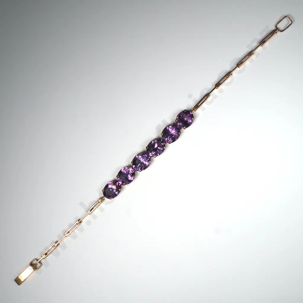 Impressive 14ct Gold Alexandrite Bracelet w Valuation for $5,300.00 Image 1++