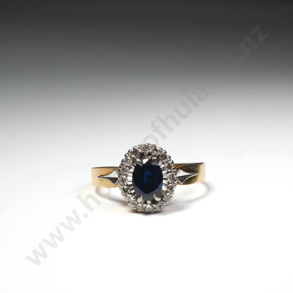 18ct Gold Sapphire & Diamond Ring Image 1++