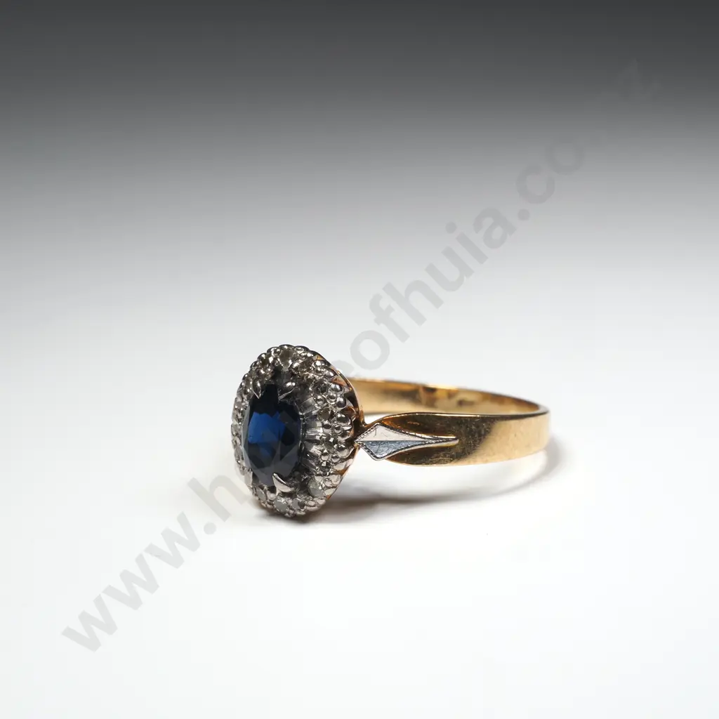18ct Gold Sapphire & Diamond Ring Image 1++