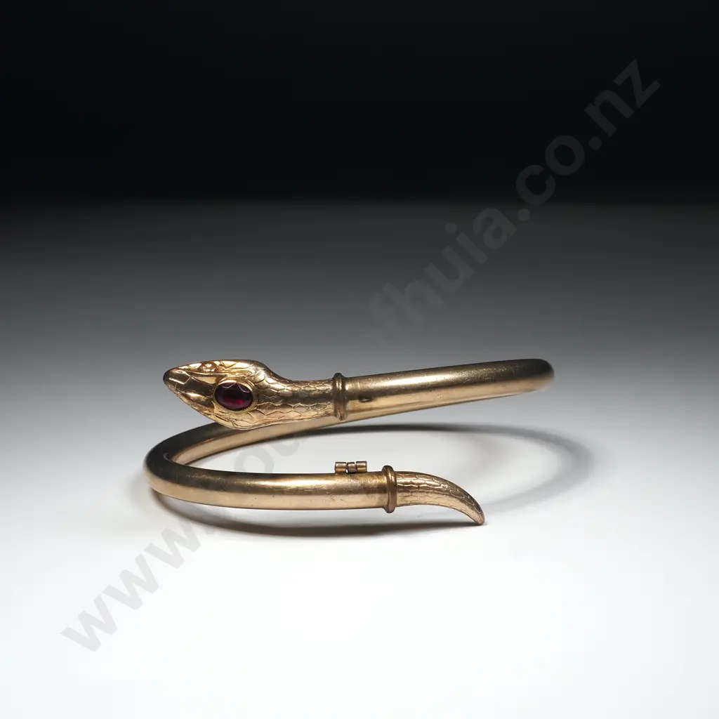 Impressive Vintage Rolled Gold Snake Bangle Image 1++