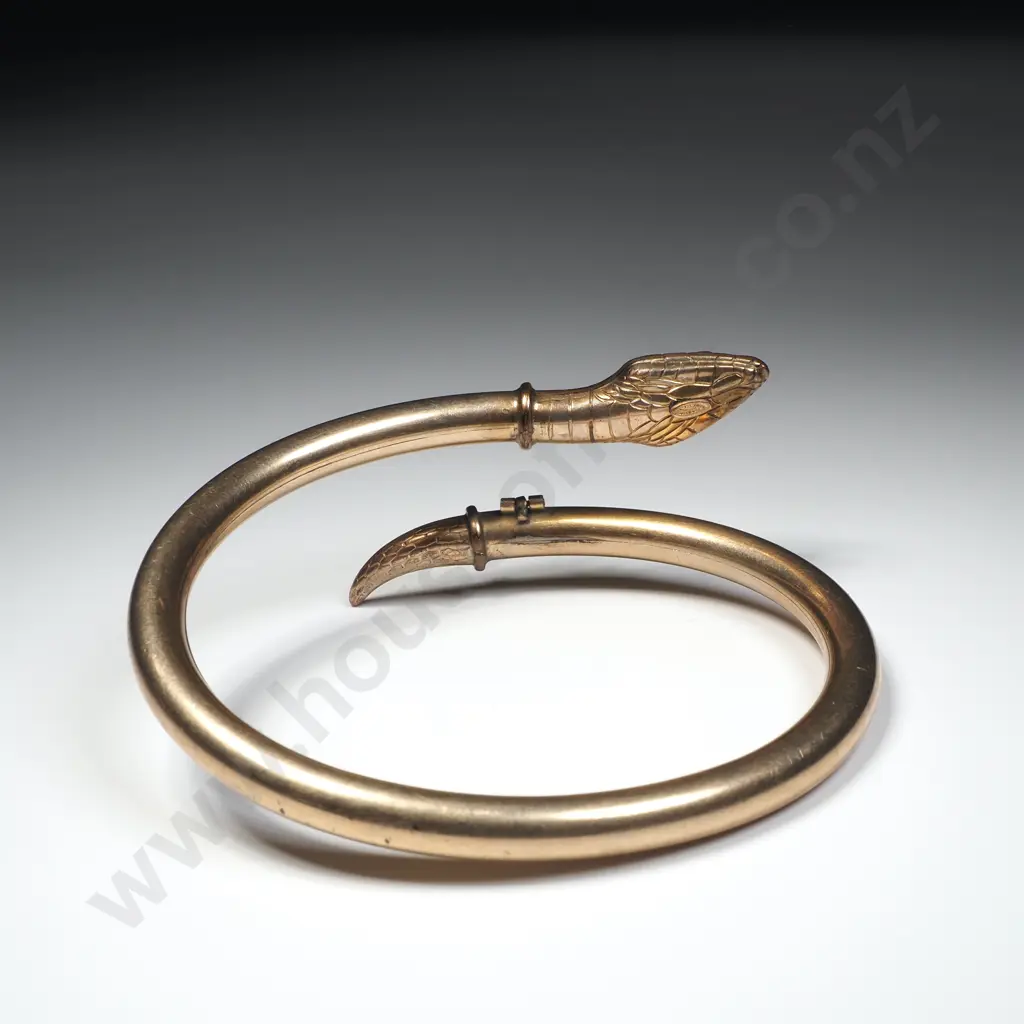 Impressive Vintage Rolled Gold Snake Bangle Image 1++